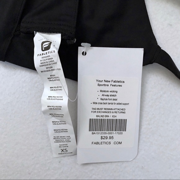 ❌SOLD❌ Fabletics NWT Black Sports Bra Women XS (4) - Picture 7 of 8